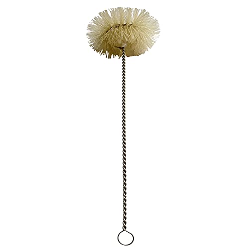 NewFerU Stainless Steel Soda Bottle Cleaning Brush in Natural Boar Bristle Wool Tip, Long Handle, Flexible Bendable Thick Wire Cleaner for Narrow Neck Water Baby Bottles Straw Pipe Tube Flask (Round) - color: Round