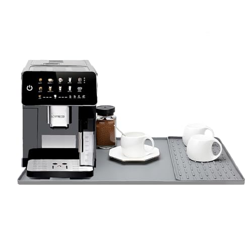 Silicone Coffee Mat, 24"X16" Heat-Resistant,Eco-friendly,Hygienic Drying Pad,Leak-Proof and Non-Slip,Removable Silicone Mat with Concave and Convex Design,（Gray 24X16） - color: Gray, size: 24" x 16"