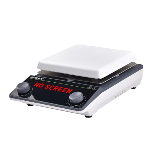Magnetic Stirrer 5.9 inch Hot Plate 200-1600RPM Max Temp.300℃ Magnetic Stir Plate Max 5L Lab Stirrers with Stir Bar & Standing Pole(No Screen) - size: 5L