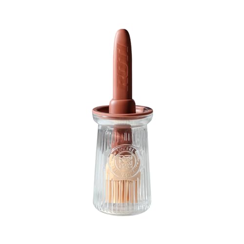 Oil Dispenser with Brush - Glass Olive Oil Dispenser for Kitchen, 3 IN 1 Oil Dispenser Bottle with Silicone Basting Brush for Cooking Vinegar Sauce BBQ Grill Frying (Brown) - color: Brown, style: 1 Pack