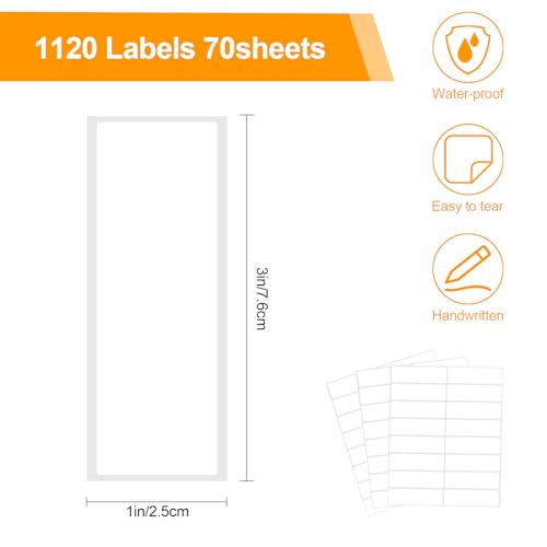 Joyberg 1120 PCS Removable Freezer Labels for Organizing, 1”x3” Frozen Food Labels Stickers, Tear-Resistant No Residue Blank Sticker Labels to Write On, Removable Labels for Food Containers - size: 1120 labels / 70 Sheets(1" x 3")