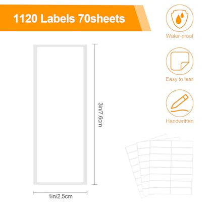 Joyberg 1120 PCS Removable Freezer Labels for Organizing, 1”x3” Frozen Food Labels Stickers, Tear-Resistant No Residue Blank Sticker Labels to Write On, Removable Labels for Food Containers - size: 1120 labels / 70 Sheets(1" x 3")