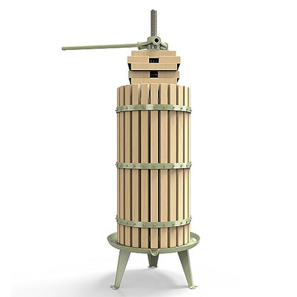 7.9 Gallon Green Fruit and Wine Press, Manual Cider Juice Maker with Solid Beech Wood Basket & Heavy-Duty Stand for Apples, Grapes, Berries - color: Green, size: 7.9 Gallon