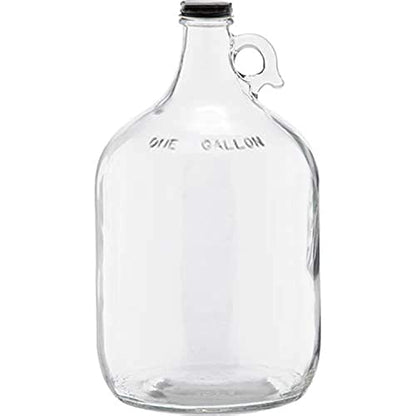 1 Gallon (128 oz) Clear Glass Jug With 38mm Cap with Pack of 6 Clear 16-20oz Growlers with Flip Top Airtight Silicone Seal For Beverages, Oil, Vinegar, Kombucha, Beer, Water, Soda, Kefir - color: 1 Clear Jug & 6 Clear Growlers