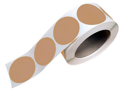 Water Soluble Labels for Food Containers – Dissolvable Kitchen Labels – No Sticky Residue – 2" Diameter, Two-Line Writable Surface, 200 Labels Per Roll (Tan) - color: Tan