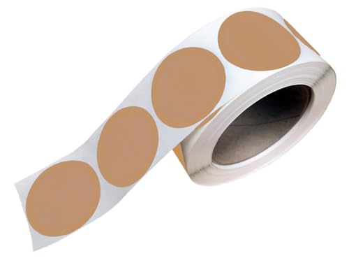 Water Soluble Labels for Food Containers – Dissolvable Kitchen Labels – No Sticky Residue – 2" Diameter, Two-Line Writable Surface, 200 Labels Per Roll (Tan) - color: Tan