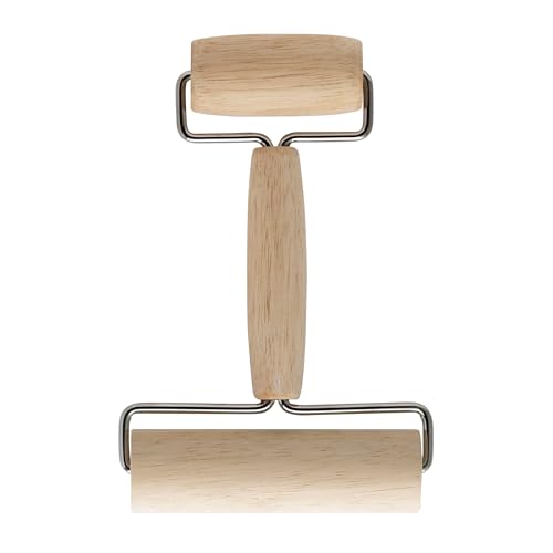 Mrs. Anderson's Baking Double Dough Roller, Wood With Iron, 4.125-Inch And 2.375-Inch, Smooth Even Rolling For Dough And Pastry - style: Double Dough Roller