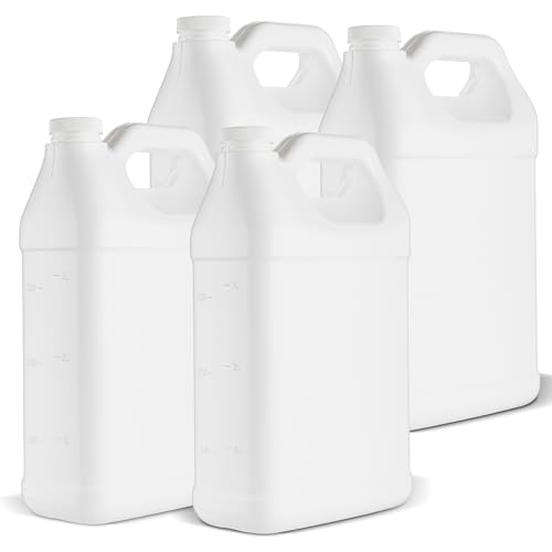 kitchentoolz Empty Gallon Jugs - 1 Gallon Plastic HDPE Storage Containers with Secure Screw Lids - Reusable Water Storage Bottles for Home, Pantry, Gardening & Household Utility Use - Pack of 4 - size: Pack of 4 Bottles