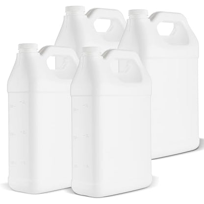 kitchentoolz Empty Gallon Jugs - 1 Gallon Plastic HDPE Storage Containers with Secure Screw Lids - Reusable Water Storage Bottles for Home, Pantry, Gardening & Household Utility Use - Pack of 4 - size: Pack of 4 Bottles
