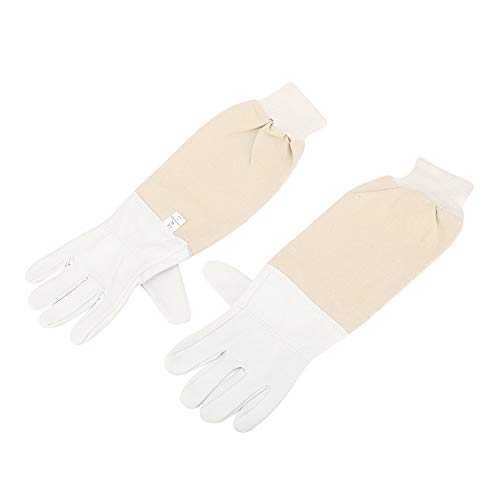 Sheepskin Beekeeping Gloves XXL, Full Hands Protection, Long Sleeves, Canvas and Goat - Skin Leather - Superior Sting Resistance, Ergonomic Mobility, Ideal for Beginners (XXL) - size: XXL