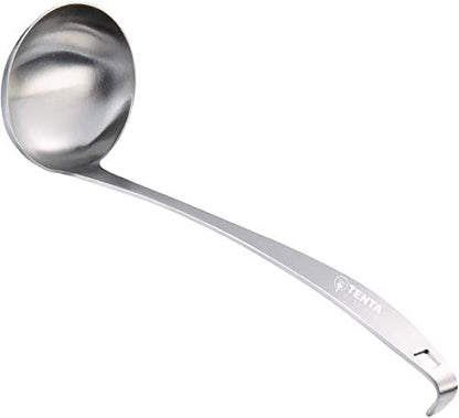 Tenta Kitchen 3oz/85ml Stainless Steel Small Soup Ladle Spoon Stainless Steel,11.5"x 3.6" – One-piece Professional Ladle With Hook And Hole For Convenient Hanging - size: 3oz Solid Ladle
