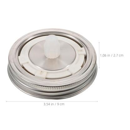 Fermenting Lids, Waterless Airlock Fermentation Tops - 3.54" Wide Mouth Mason Jar Lid Fermenter Caps for Pickles, Kimchi, and Fermented Food