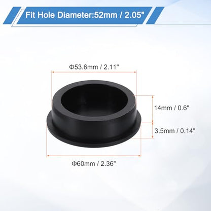 uxcell Silicone Hole Plug, Waterproof Round Rubber Stoppers Bottle Seal Plugs Tube Pipe End Caps for 52mm/2.05" Hole for Bathtub Bottle, Black - size: 52mm/2.05"
