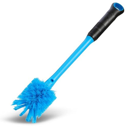MOSOLAN 2-in-1 Water Bottle Brush and Straw Cleaner Brush, Long Handle Scrub Brush with Replaceable Head for Water Bottles, Glasswares, Mugs, Flasks, Tumblers and Kitchen Sink, Breezy Blue, 1 Pack - color: Breezy Blue, size: 1 Count (Pack of 1)
