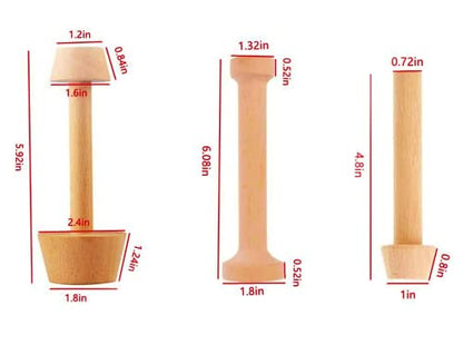 3 Pieces Wooden Tart Tamper Set Double Side Pastry Dough Tamper Egg Tarts Tamper Pastry Tools DIY Cake Pastry Tools for Making Egg Tart, Pasta, Cheesecakes Dessert Kitchen Baking Tools