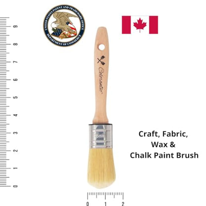 Colorantic | Chalk and Wax Brush for Furniture | Beeswax Polish Round Oval Brushes Natural Bristles DIY Paste Polishing (35mm Oval Chalk Based Paint Brush) - size: 35mm Oval Chalk Based Paint Brush