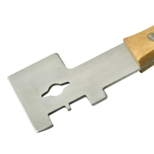 YARNOW Multifunctional Bee Hive Scraper Tool with Wooden Handle and Stainless Steel Blade for Heavy Duty Beekeeping Supplies, Efficiently Scrape Off Beeswax and Harvest Honey