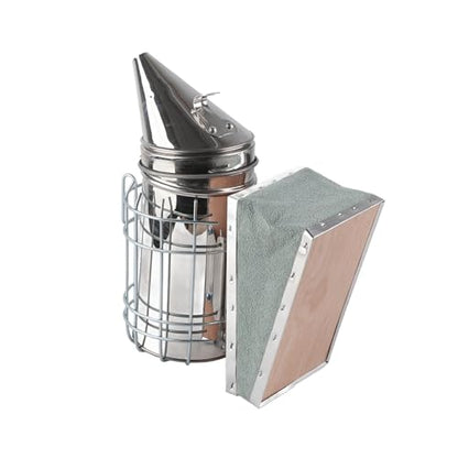 Honey Keeper Bee Hive Smoker, Bee Smoker Stainless Steel, Bee Hive Smoker with Heat Shielding Suitable for Air Flow and Heat Protection