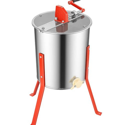 HE4MAN 4 Frame Beekeeping 304 Stainless Steel Drum Honey Extractor with Stand - Manual