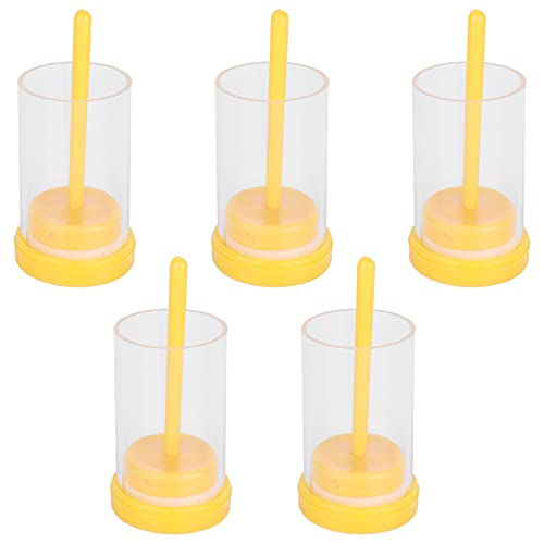 5Pcs Queen Bee Marking Cage, Marking Bottle with Long Plunger Bee Marking Kit, 3.7X1.4in Plastic Handed Queen Bee Catcher Clip Holderaccessory for Identification