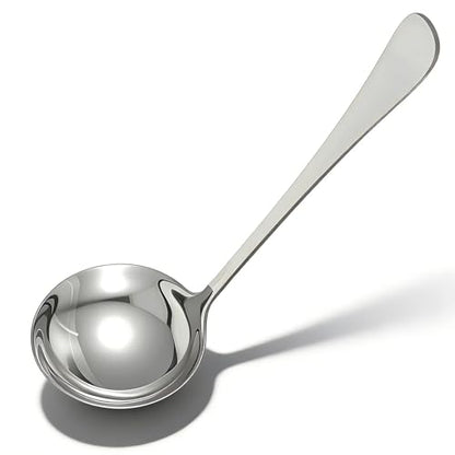 Jeffdad Gravy Ladle, Stainless Steel Sauce Soup Ladles 7.1‘’ Gravy Ladles Silver Polished Kitchen Utensil for Spooning GravySauce Soup