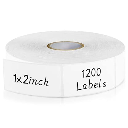 CATIFLIN 1200 Blank Removable Freezer Labels, Waterproof & Oil Resistant Stickers with Perforation Line, Ideal for Food Containers, Jars, and Pantry Organization (1" x 2") - size: 1" x 2"