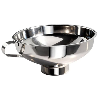 Wide Mouth Canning Funnel, Large Kitchen Funnel for Mason Jars, Canning, Filling Bottles with Oil & Liquid, Dishwasher Safe, Stainless Steel