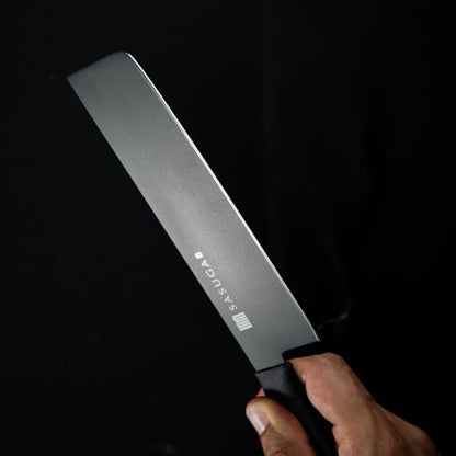 SASUGA Lightweigth Japanese Nakiri Vegetable Knife 165 mm – Made in Japan | Molybdenum-Vanadium Stainless Steel | Flat Blade for Precise Vegetable Cutting - color: Nakiri