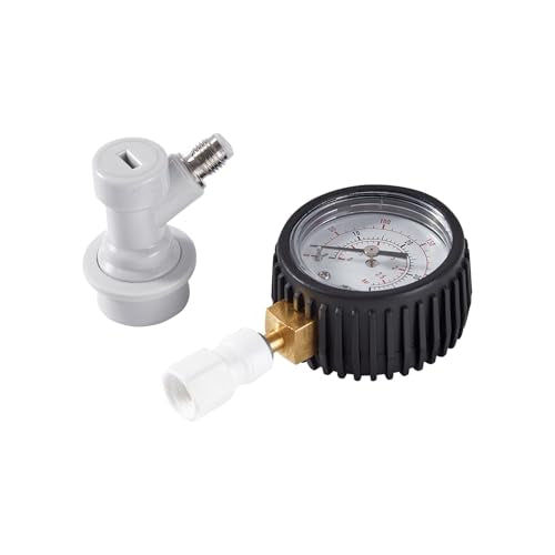 0-40PSI Brew Ball Lock Dial Keg Pressure Quick Tester Corny Beer Barrel Leaking Finder Handy Homebrew Kegging Pressure Tester