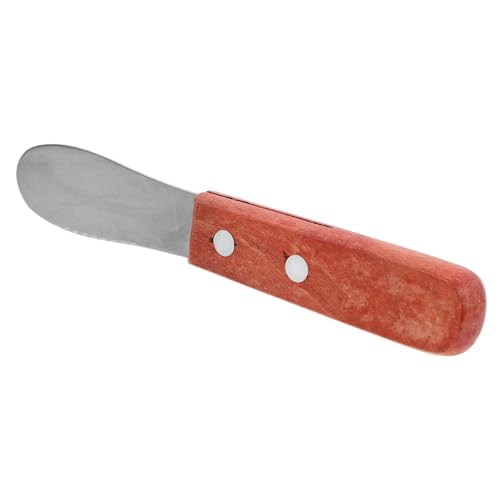 SOLUSTRE Stainless Steel Cheese Slicer with Ergonomic Wooden Handle Wear-resistant Butter Spreader and Peanut Jam Spatula for Kitchen and Restaurant Use Essential Baking Tool