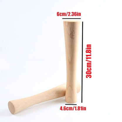 12" Sauerkraut Pounder Natural Solid Wood Smasher for Vegetable Fermentation Crocks and Mason Jars - Cabbage Tamper Fermenting Food Tool Packer Stomper