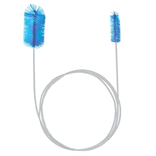 SunGrow Aquarium Filter Brush, 61" Stainless Steel Spring Long Flexible Tube, Pipe Brush for Hose, U-Shape and Bent Pipes, Double-Ended Pipe Cleaner Brush for Aquarium, Fish Tank or Household Use