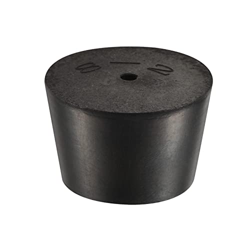 MECCANIXITY Rubber Tapered Plug 33mm to 41mm with Hole Test Tubes Bungs Stopper Black for Lab Home - size: 33mm - 41mm