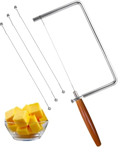 5in Cheese Slicer Kit Accessories Kitchen Knife Cheese Cutter Stainless Steel Components DIY for Making Giftable Cheese Cutting Boards with Cheese Cutter Kit,Wire Cheese Slicer(1Slicer+3Wires)5" - size: 5in