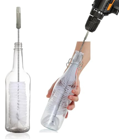 Drill Bit Attachment Bottle Washer. Wine/Beer Bottle Brush for Cleaning. Clean any Cup, Sillicone Water Bottles, Stainless Steel Vacuum Tumblers.