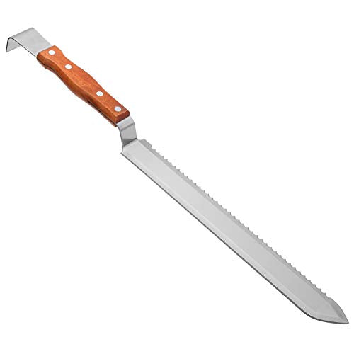 Multifunctional Stainless Steel Honey Cutter Knife Scraper Beekeeping Tool with Wood Handle for Honey Harvesting Extracting Bee Keeping , Honey Uncapping Knife , Honey Cutter Honey Knife Honey Cutt