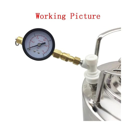 Home Brewing Ball Lock Pressure Relief Valve with Gauge 15psi Spunding Homebrew Beer Carbonation Regulator Brewing Accessories