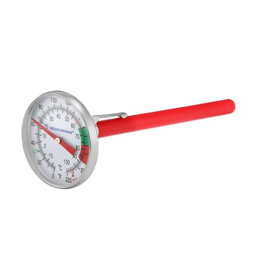 MEASUREMAN Instand Read 2” Dial 0~220℉/℃，Milk Thermometer，Milk Foam，Coffee Drinks Thermometer（2Pack） - size: 2 Pack