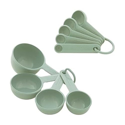 KitchenAid Universal Easy To Read Measuring Cup and Spoon Set with Soft Grip Handle for Maximum Control, Hang Hole and Nesting For Easy Storage, Dishwasher Safe, 9 Piece, Pistachio - color: Pistachio