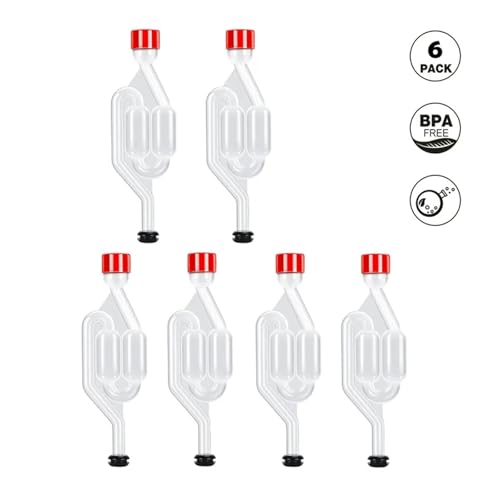 Wires and Cables 3 Pieces S-Shape Airlocks,Homebrew Bubble Airlock Carboys Stopper & Fermenter Seal Valve with Food Grade Grommets Wires and Cables(6 Pack) - color: 6 Pack