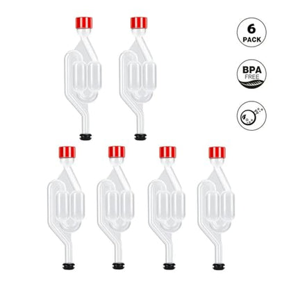 Wires and Cables 3 Pieces S-Shape Airlocks,Homebrew Bubble Airlock Carboys Stopper & Fermenter Seal Valve with Food Grade Grommets Wires and Cables(6 Pack) - color: 6 Pack