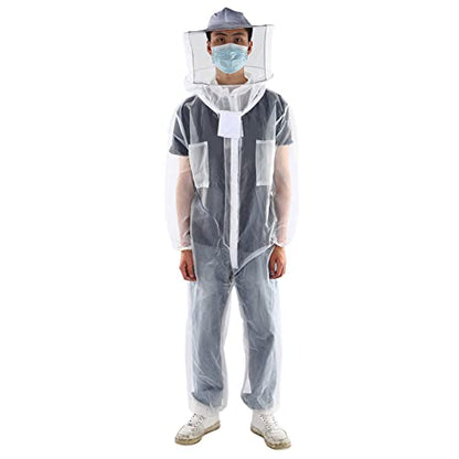 Aramox Beekeeping Suit Nylon Mesh Beekeeping Clothes XL One Piece with Round Veil Breathable Lightweight Easy Wear for Inspection Bee Yard Work Beginner and Beekeeper (XL)