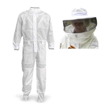 Beekeeping Suit (XXL) + Beekeeping Round Hood w/Veil (XL+) (Bundle & Save)
