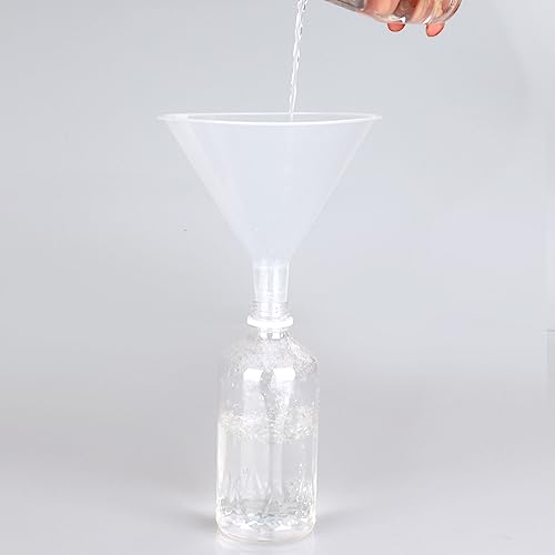 ABuff 8PCS Plastic Funnels, 6 Inch Wide Mouth Large Clear Plastic Funnels Oil Funnel Liquid Transfer Funnel for Liquid, Spices, Powder, Lotion, Oils