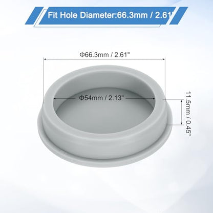 uxcell Silicone Rubber Plug, High Temp Round Hole Plug Waterproof Rubber Stopper Pipe End Caps Fit 66.3mm/2.61" for Bathtub Bottle Sealing, Grey - size: 66.3mm/2.61"