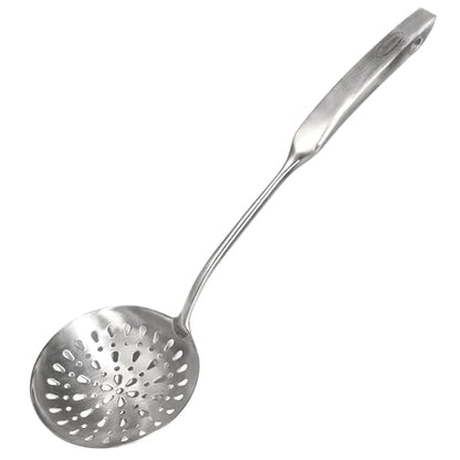 Skimmer Slotted Spoon, [Rustproof, Integral Forming, Durable] Newness 304 Stainless Steel Slotted Spoon with Vacuum Ergonomic Handle, Comfortable Grip Design Strainer Ladle for Kitchen, 14.96 Inches - size: Length:14.96 Inches(38 cm)