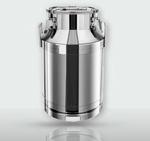 40L/10.56 Gallon 201 Stainless Steel Milk Can Wine Pail Bucket Tote Jug Liquid Storage Pail with Lid and Commercial Fermentation Barrel Heavy Duty Liquid Storage Kitchen Container