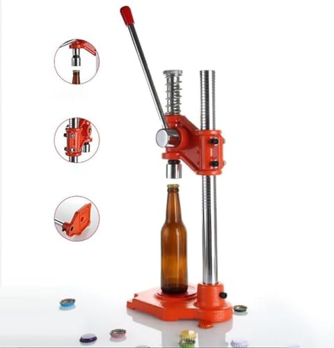 Bottle Capper Beer Bottle Capper Tool with Non-Slip Base - Manual Capping Machine Beer and Soft Drinks - Heavy Duty Metal Crimper Bench Bottle
