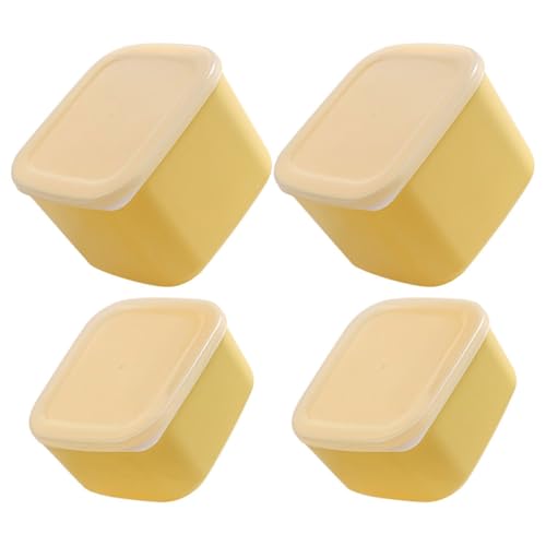 SHERCHPRY 4pcs Cheese Storage Boxes Set for Refrigerator, Airtight Sliced Cheese Keeper Containers with Lids, Household Kitchen Food Storage Organizers, Multi-size (large Small)