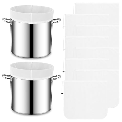 8 Packs Brew Strainer Bags Reusable Extra Large 26 x 22'' Drawstring Fine Mesh Strainer Bag Fine Mesh Brew Bags for Home Brewing Hops Grains Wine Beer Making Cheese Cloth Straining Brews Bag